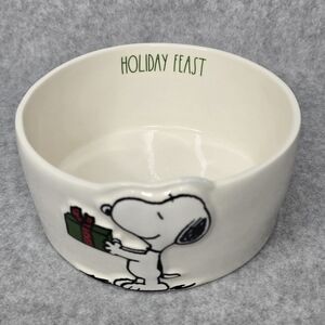 Rae Dunn Holiday Feast Dog Bowl Ceramic Pet Bowl Festive‎ Design 2023